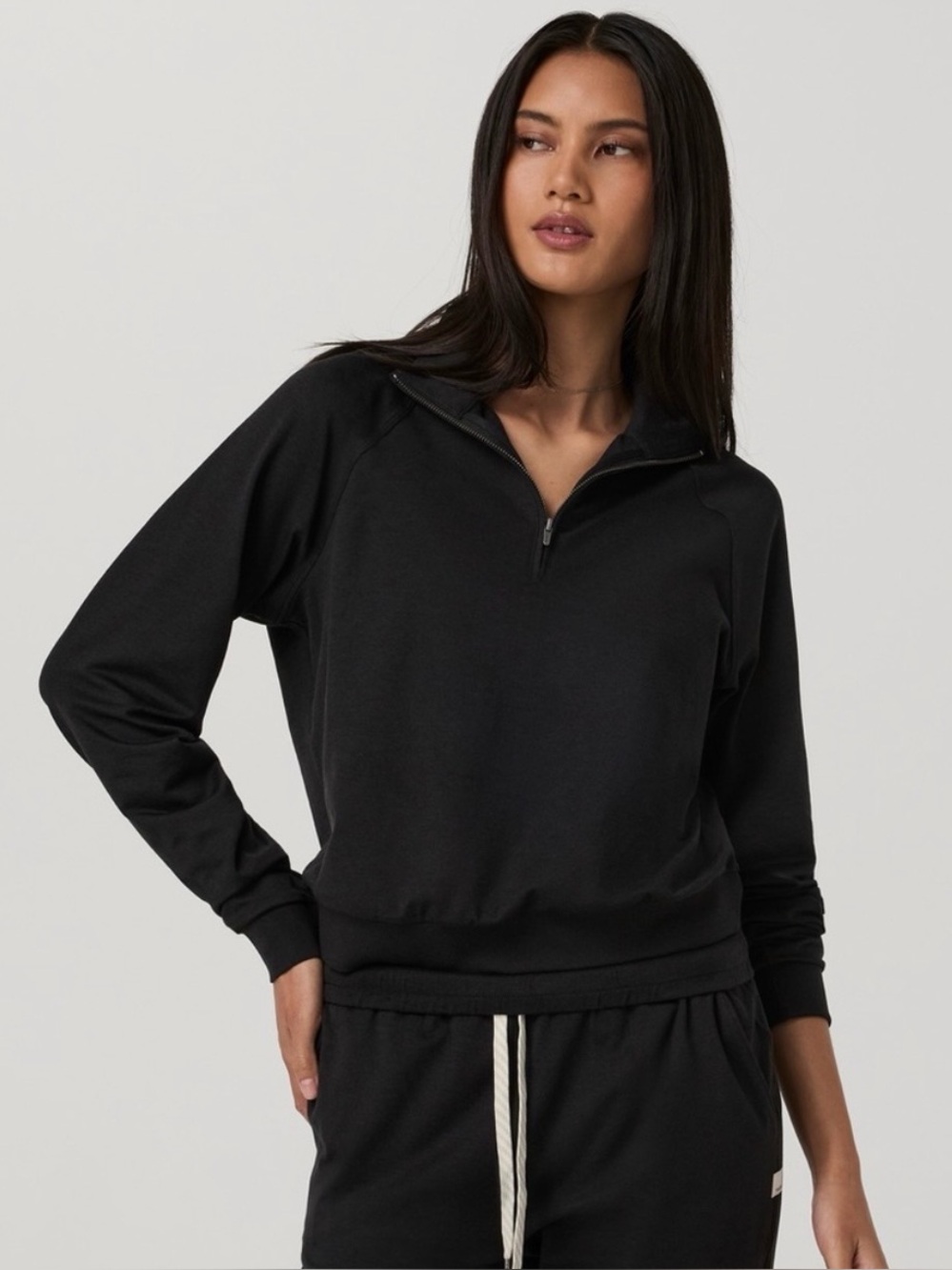 Vuori Halo Half Zip Long Sleeve Black Women's Pullover Size Small